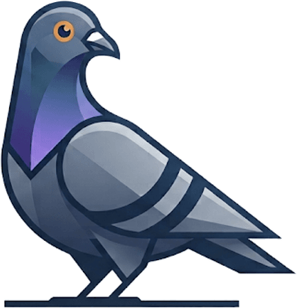 Homer, a friendly illustrated homing pigeon